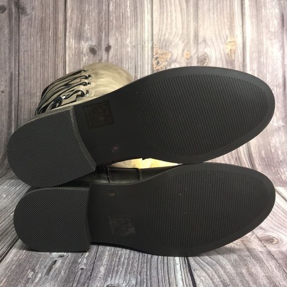 Journee Carly Taupe Vegan Leather Riding Boots 8M - Picture 4 of 11